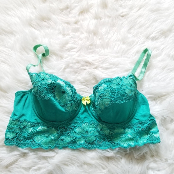 Adore Me Green Lace Bra 34B - Picture 1 of 7
